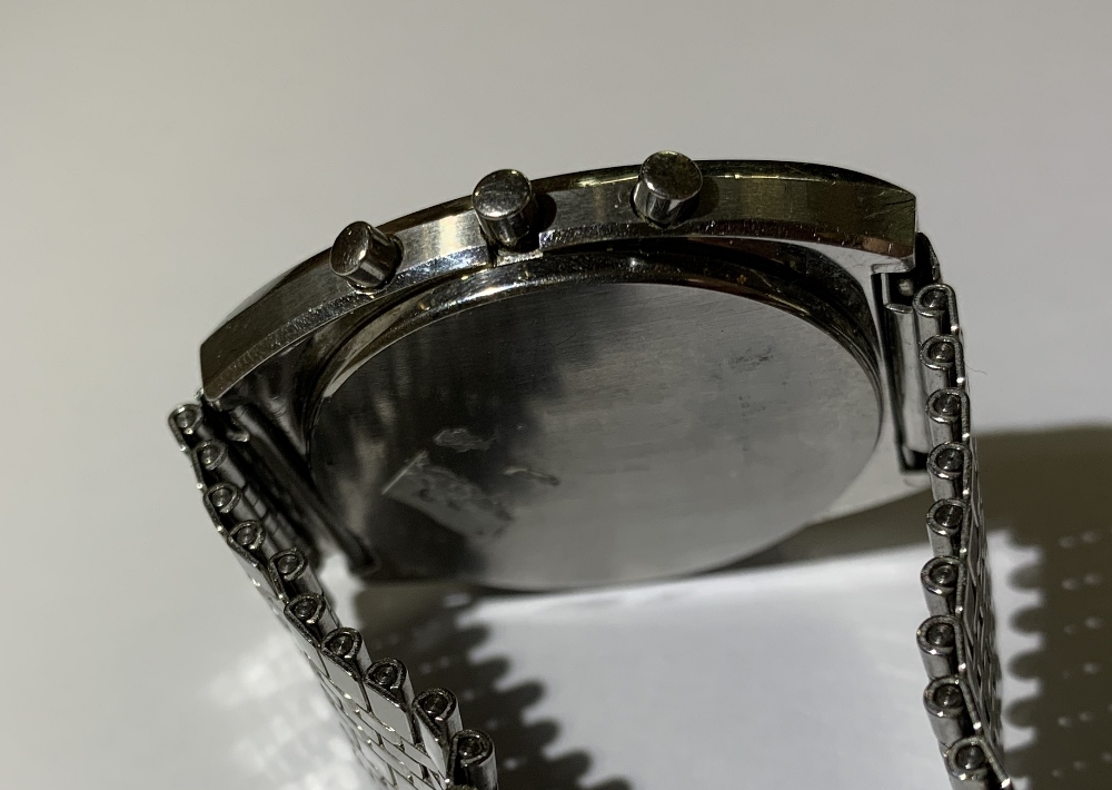 OMEGA; a stainless steel digital quartz Speedmaster gentleman's wristwatch with start/stop button, - Image 4 of 5