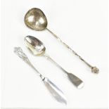 GL CONNELL LTD; a George V hallmarked silver spoon with cast crown finial above twisted handle and