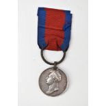 A Waterloo Medal 1815 with presumed later renaming to 'Lieut. J.W. Winsford 22nd Dragoons', on