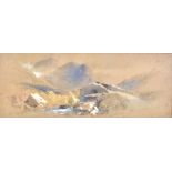 THOMAS LEESON ROWBOTHAM; watercolour, highland scene with cattle crossing a bridge, signed and dated
