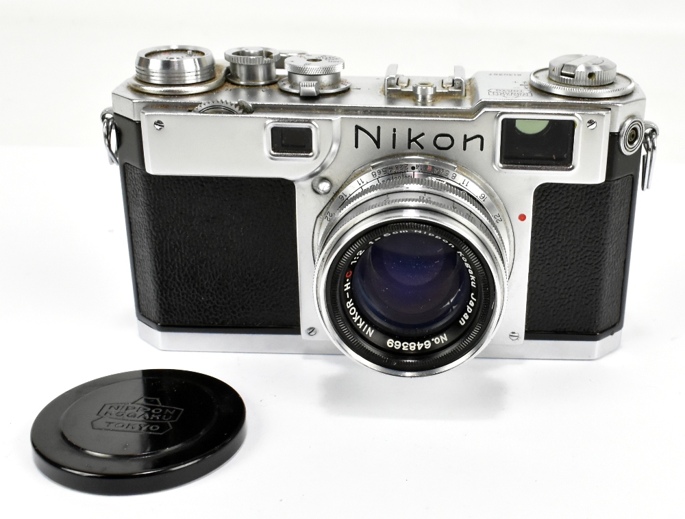 NIKON; an S2 camera, no.6140367, with Nikkor-H.C 1:2 F=5cm lens, no.648369, cased.