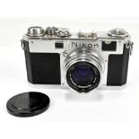 NIKON; an S2 camera, no.6140367, with Nikkor-H.C 1:2 F=5cm lens, no.648369, cased.