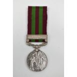 An India Medal 1895-1902 with 'Punjab Frontier 1897-98' clasp awarded to Major C.W. Johnson R.A.M.C.