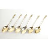 A J BAILEY; a set of six Edward VII hallmarked silver teaspoons with Apostle handles, Birmingham