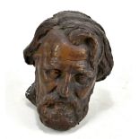 A bronze bust of a bearded gentleman, head only, presumably from a larger figure or originally
