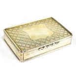 NATHANIEL MILLS; an early Victorian hallmarked silver snuff box of rounded rectangular form, the