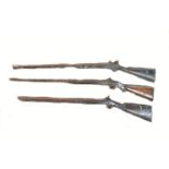 Three muzzle loading long arms (in need of complete restoration).
