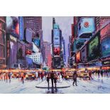 HENDERSON CISZ; a limited edition print 'Times Square at Twilight', no. 31/195, signed lower