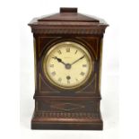 BARWISE OF LONDON; a 19th century mahogany, brass and inlaid mantel clock with painted dial and