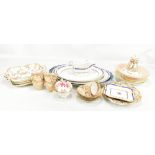 A mixed group of 19th century and later ceramics including two Wedgwood 'Pembroke' oval platters,