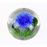 DANIEL SALAZAR FOR LUNDBERG STUDIOS; a glass paperweight encased with floral sprays, signed and