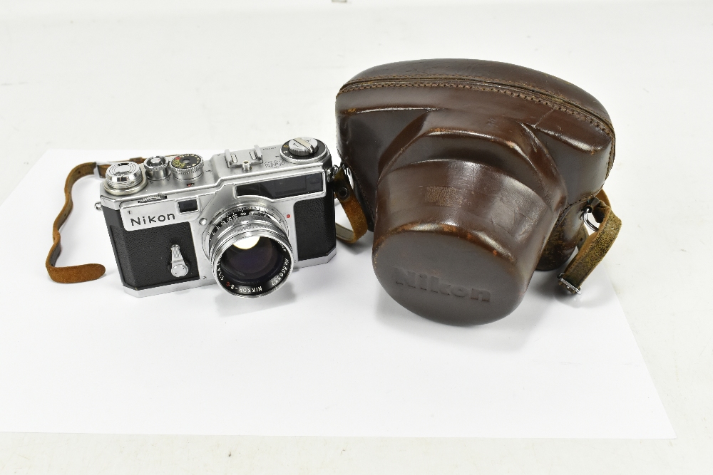 NIKON; an SP camera with Nikkor-S.C 1:1.4 F=5cm lens, no.356337, the body no.6213109, cased. - Image 4 of 4