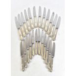 Twenty-four period silver handled King's pattern knives with stainless steel blades (24).