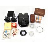 ZEISS; a large collection of accessories comprising Contax Contatest in fitted case, flange