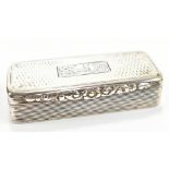 EDWARD SMITH; a Victorian hallmarked silver snuff box with foliate and reeded detail, the hinged lid