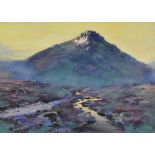 JOHN BARAGWANATH KING (1864-1939); watercolour, 'High Willays Tor, Dartmoor', moorland landscape,