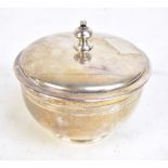 CJ VANDER LTD; an Elizabeth II hallmarked silver lidded bowl with reeded detail on tapered foot,