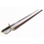 A George V Light Infantry Officer's dress sword, the etched dial bearing George V cipher and