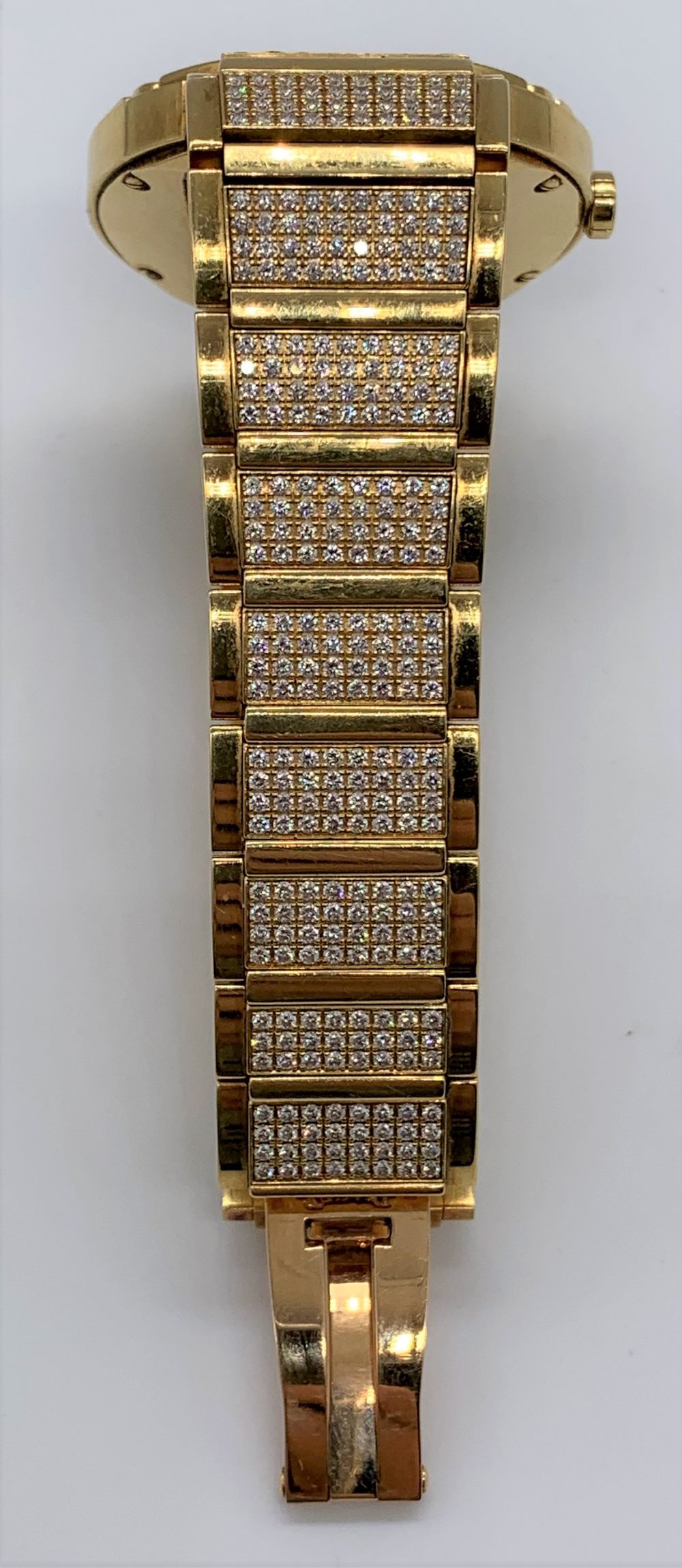 PIAGET; a gentleman's 18ct gold and diamond set wristwatch with brick link bracelet set with 600 - Image 3 of 7