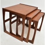 G-PLAN; a teak nest of three tables, width 53.5cm.