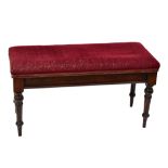 An Edwardian duet piano or dressing table stool.Additional InformationHeight 50cm, length 94cm,