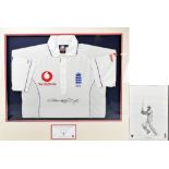 ANDREW 'FREDDIE' FLINTOFF; a signed England Test Match shirt 2005-06, BBT204 14/200, with