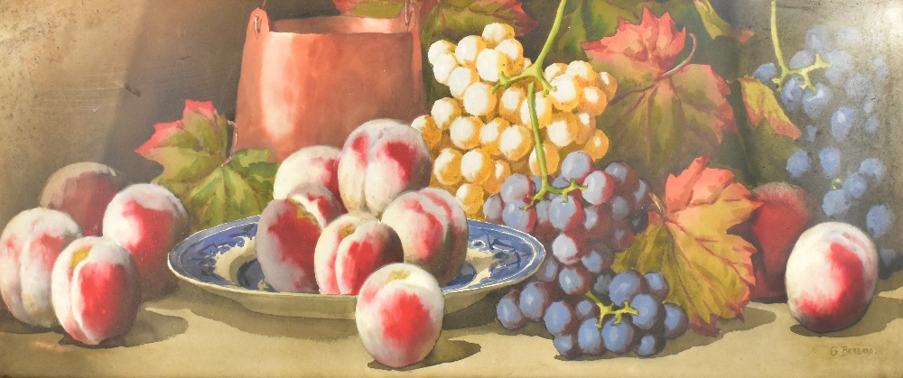 GIOVANNI BARBARO (Italian, 1864-1915); watercolour, still life of fruit, signed lower right, 29 x