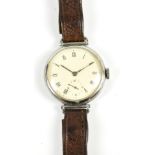 LONGINES; a vintage gentleman's wristwatch with steel case, the circular dial set with Roman