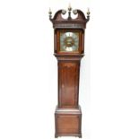 THOMAS LISTER JNR OF HALIFAX; an oak cased eight day longcase clock, the hood cornice and case of