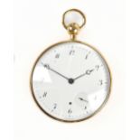 BREGUET; a fine and rare gold cased dumb repeater pocket watch with engraved case, white enamel dial