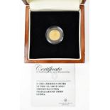 A Tristan Da Cunha Trafalgar 1/3 guinea, 22ct gold, proof, approx 2.8g, encapsulated and cased