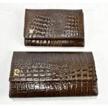 PIERRE CARDIN; a vintage crocodile leather purse with Pierre Cardin hardware, 19 x 11 x 3cm, and a