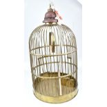 A contemporary brass birdcage, height 90cm.