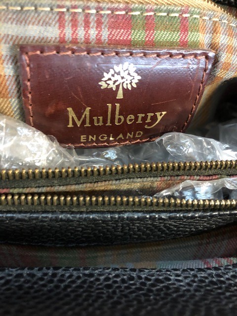 MULBERRY; a black and brown leather/Scotch grain handbag, with an adjustable cross body strap, and - Bild 8 aus 8