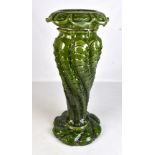 LEEDS ART POTTERY; a green majolica jardinière, impressed marks to base number 222024/396, height