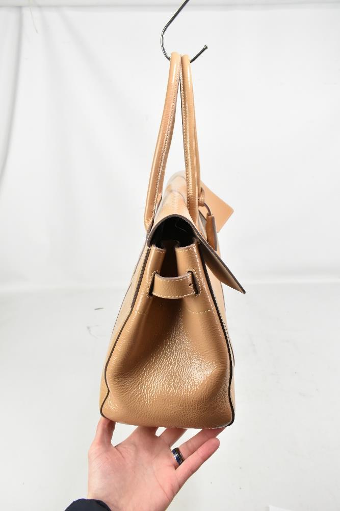 MULBERRY; a bayswater 'nude' patent leather handbag sold with correct dust bag, care card and - Image 3 of 5