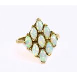 A 9ct yellow gold and opal dress ring size O 1/2 approximately 3.5g.Additional InformationPostage