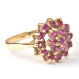 A 9ct yellow gold floral dress ring, size N 1/2, approx 3.1g.