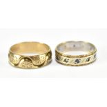 Two 9ct yellow gold wedding bands, both size L, combined approx 5.3g.