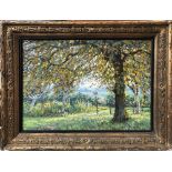 ALICE MAUD FANNER (1865-1930); oil on canvas, 'A Garden Scene', signed lower left, 43 x 58.5cm,
