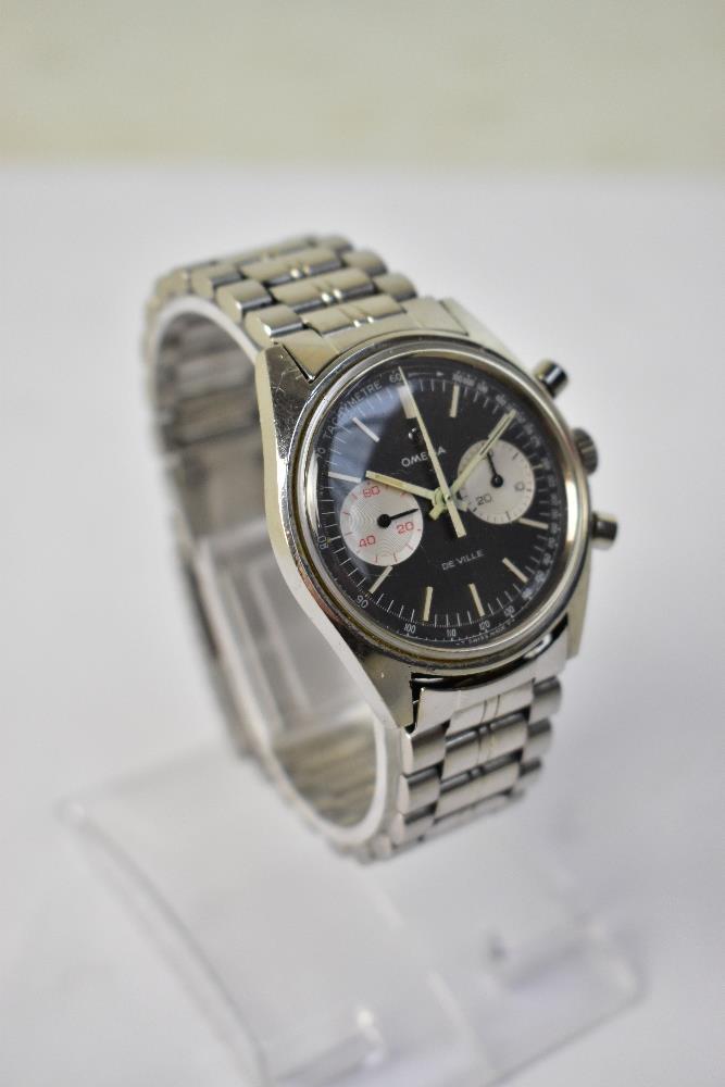 OMEGA; a 1969 De Ville chronograph gentleman's wristwatch with stainless steel case and bracelet, - Image 5 of 5
