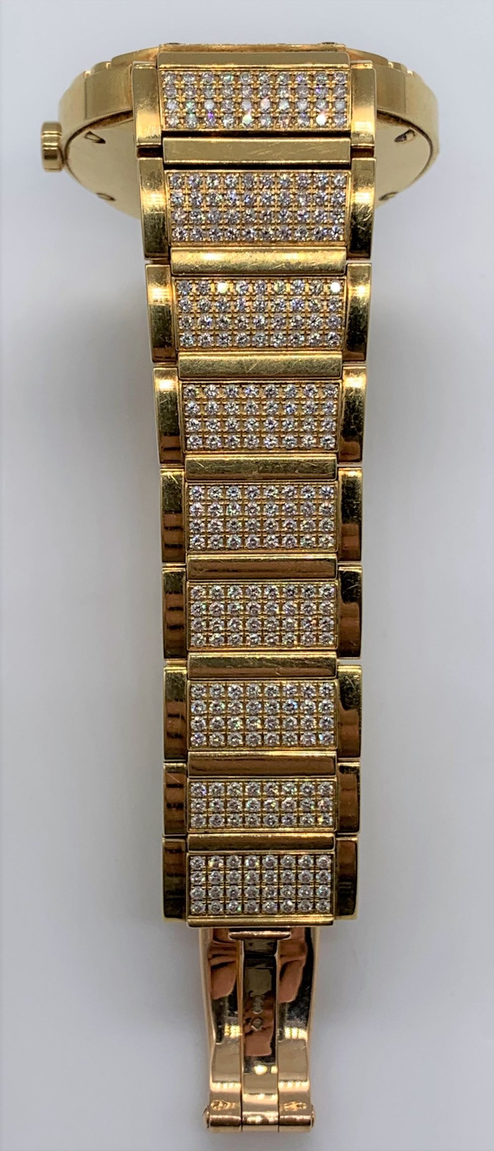 PIAGET; a gentleman's 18ct gold and diamond set wristwatch with brick link bracelet set with 600 - Image 4 of 7