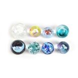 CAITHNESS; eight glass paperweights, to include 'Miniature Moon Flower', 'Congratulations' and 'Moon