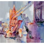 DAVID ESCARABAJAL (Spanish, b.1974); oil on canvas, 'Tower Bridge, London', signed lower right, 99 x