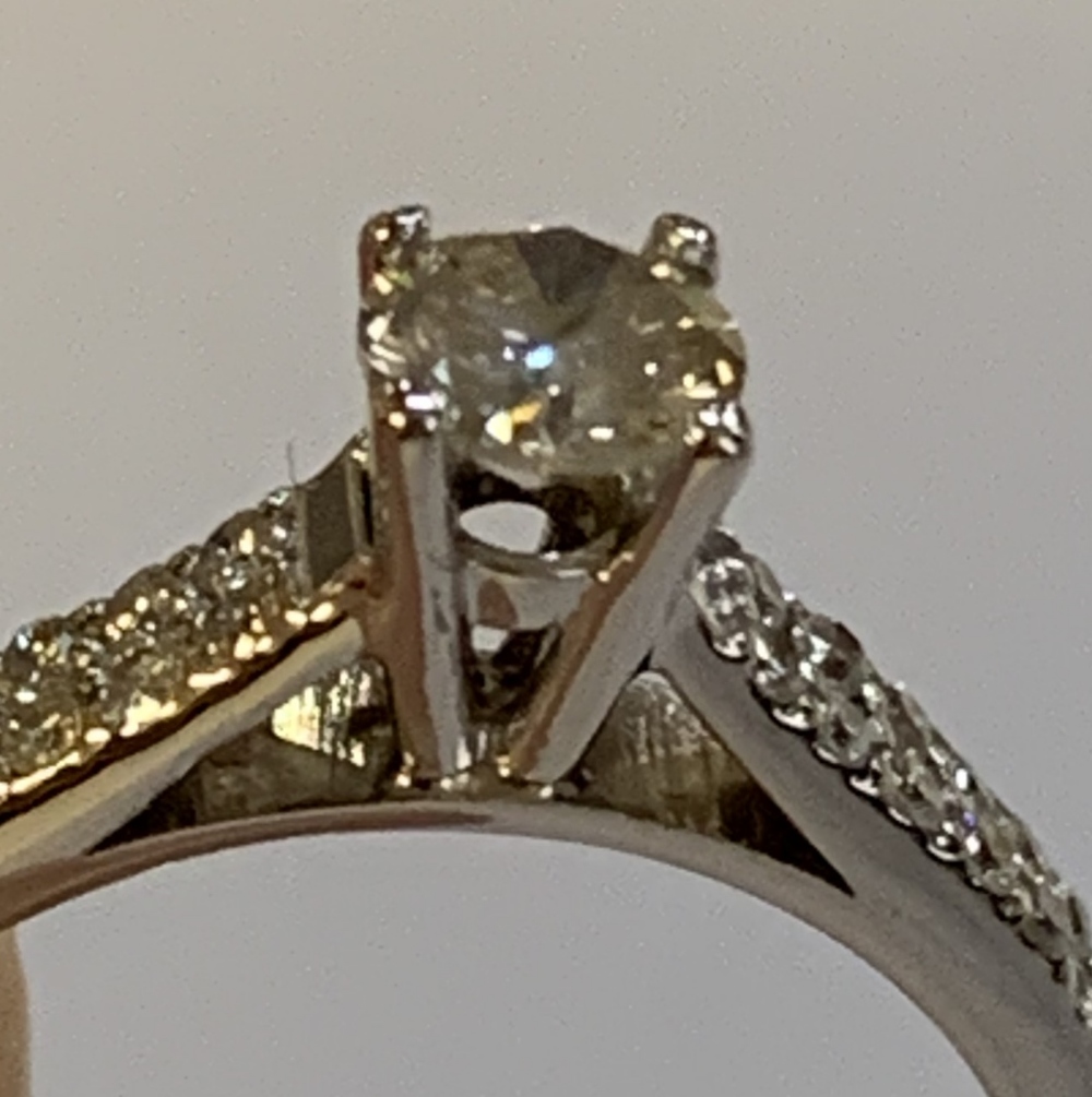 An 18ct white gold diamond solitaire ring, the principal stone weighing approx 0.50cts with - Image 4 of 4