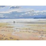 JAMES PRESTON; oil on canvas, 'Beach Scene, Wales', seascape, signed lower left, 30 x 40cm,