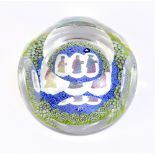 WHITEFRIARS; a 'Three Wise Men' faceted limited edition paperweight, numbered 753, diameter 7cm.