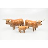 BESWICK; a Highland Cattle family comprising bull, heifer and calf (3).Additional InformationCrazed,