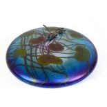 JOHN DITCHFIELD FOR GLASS FORM; 'Dragonfly on Lilypad' paperweight, signed and complete with