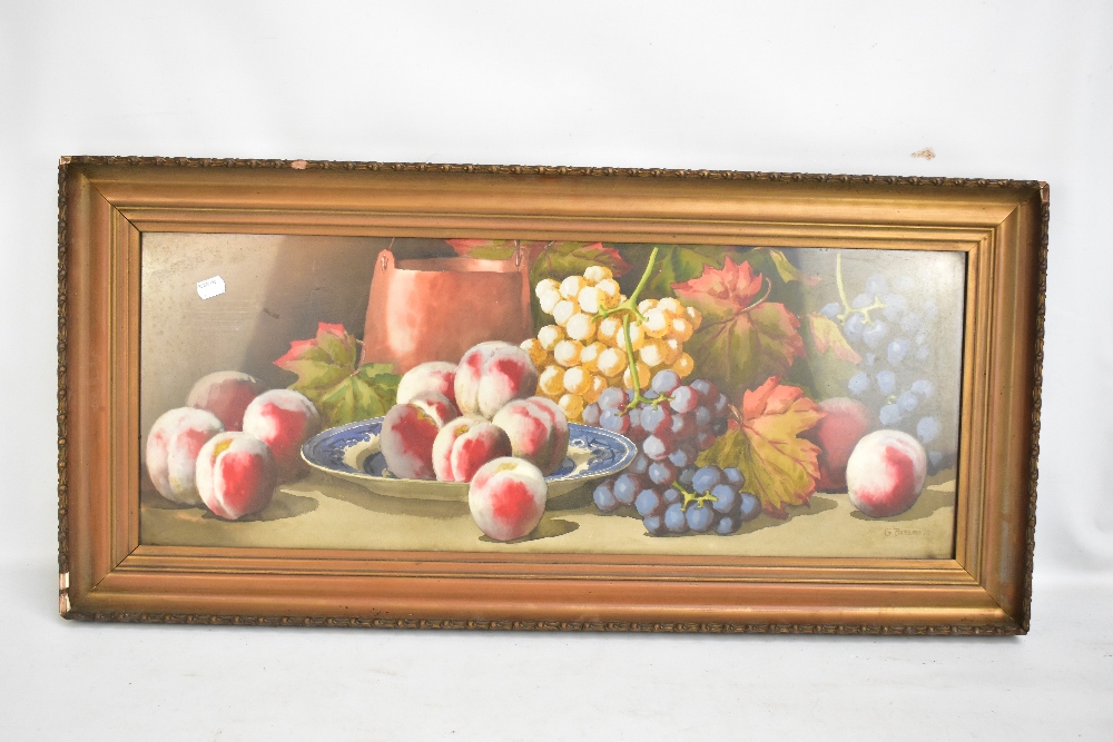 GIOVANNI BARBARO (Italian, 1864-1915); watercolour, still life of fruit, signed lower right, 29 x - Image 2 of 4